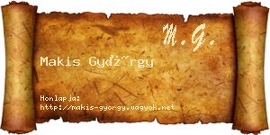 Makis György névjegykártya