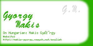 gyorgy makis business card